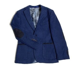 Isaac Mizrahi boy’s size 8 beautiful navy tweed suit jacket blazer